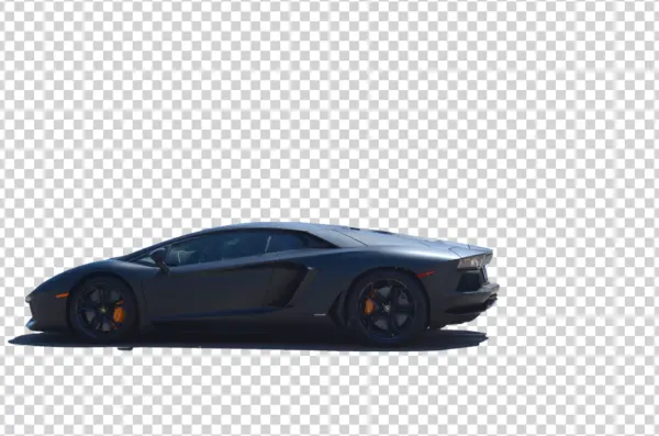 Matte Black Lamborghini Aventador PNG Transparent Background