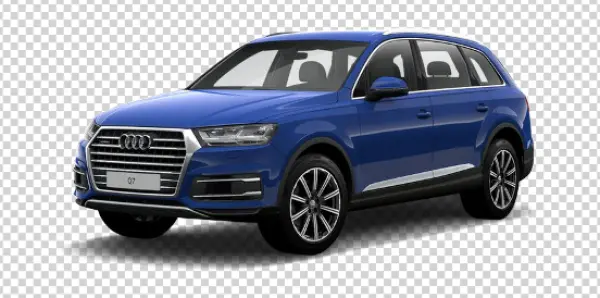Blue Audi Q7 SUV PNG Transparent Background
