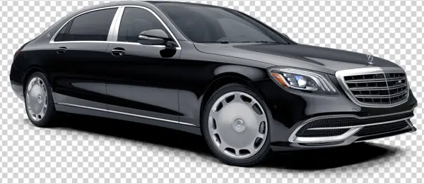 Black Mercedes Maybach S-Class PNG Transparent Background