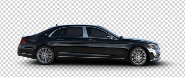 Black Maybach S-Class Sedan PNG Transparent Background