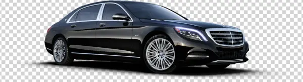 Luxury Black Maybach Sedan PNG Transparent Background