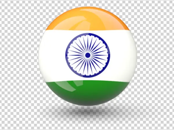 Glossy Indian Flag Sphere PNG Transparent Background