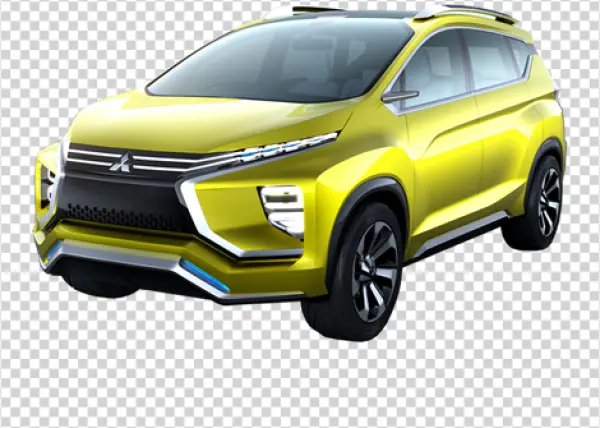 Yellow Mitsubishi Concept Crossover PNG Transparent Background