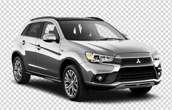 Silver Mitsubishi SUV PNG Transparent Background