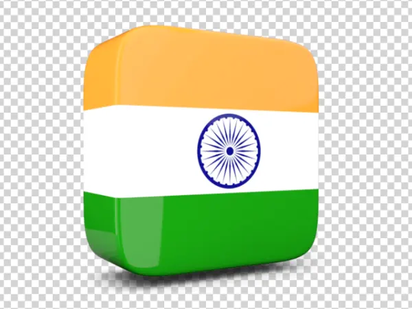 India Flag 3D Icon PNG Transparent Background