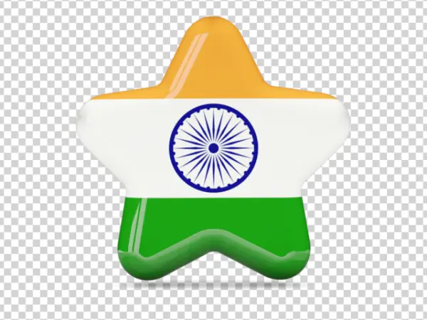 India Flag Star PNG Transparent Background