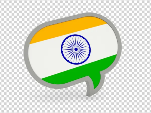 Indian Flag Speech Bubble Icon PNG