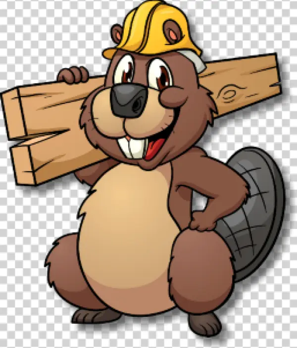 Cartoon Beaver Builder PNG Transparent