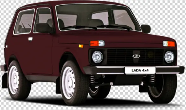 Dark Red Lada Niva 4x4 Car PNG Transparent Background