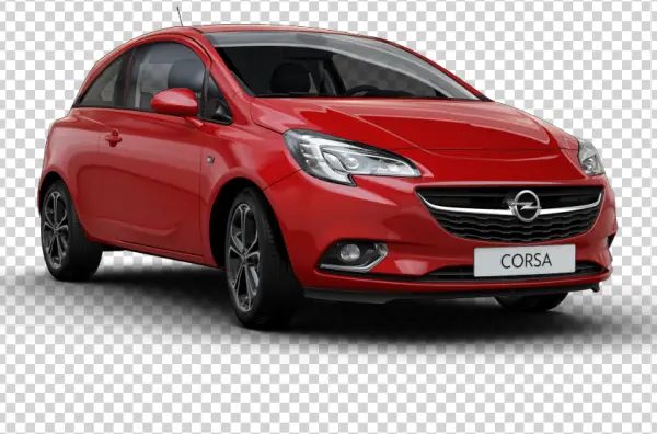 Red Opel Corsa Car PNG Transparent Background