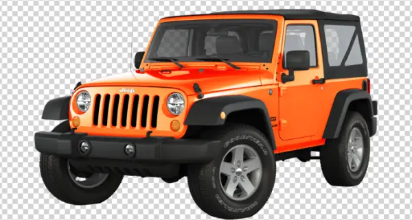 Orange Jeep Wrangler PNG Transparent Background