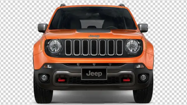Orange Jeep Renegade Front View PNG Transparent Background