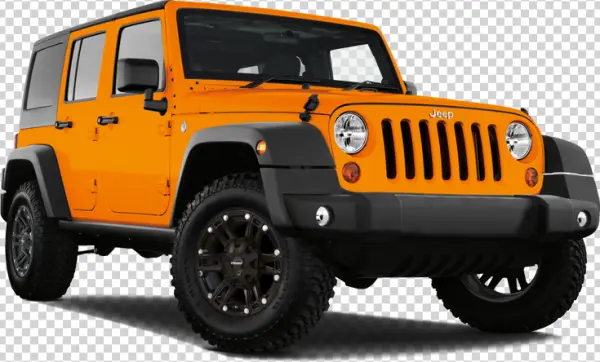 Orange Jeep Wrangler PNG Transparent Background