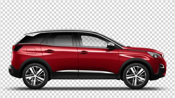 Red Peugeot 3008 SUV PNG Transparent Background