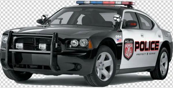 Dodge Charger Police Car PNG Transparent Background