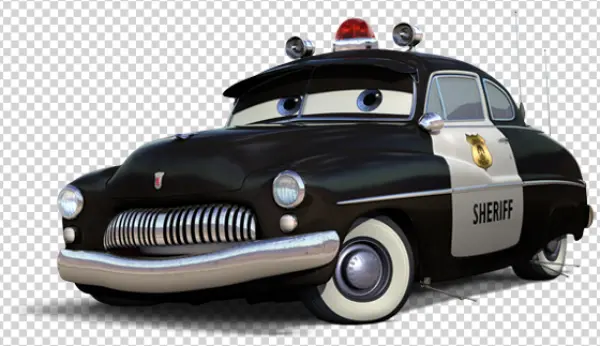 Sheriff from Cars Movie PNG Transparent Background