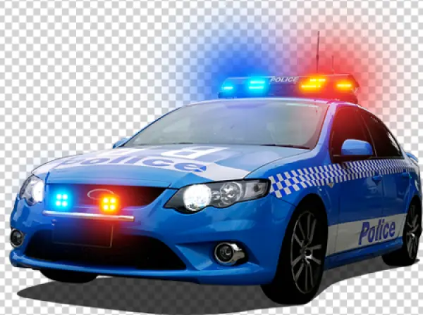 Blue Police Car Transparent PNG