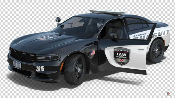 Dodge Charger Police Car PNG Transparent Background