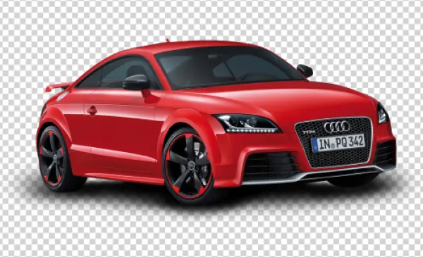 Red Audi TT RS Sports Car PNG Transparent Background