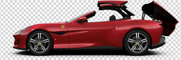 Red Ferrari Portofino Convertible Open Roof PNG