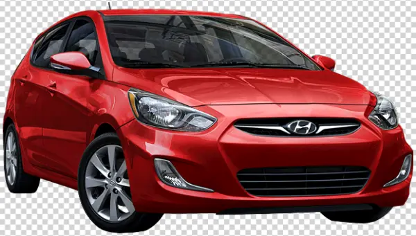 Red Hyundai Accent Hatchback Car PNG Transparent