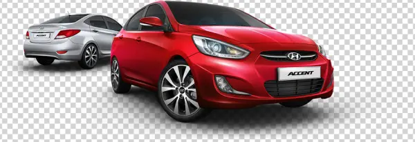 Red and Silver Hyundai Accent Cars PNG Transparent