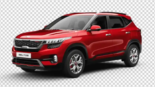 Red Kia Seltos SUV Transparent Background