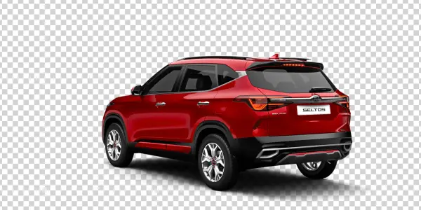 Red Kia Seltos SUV PNG Transparent Background