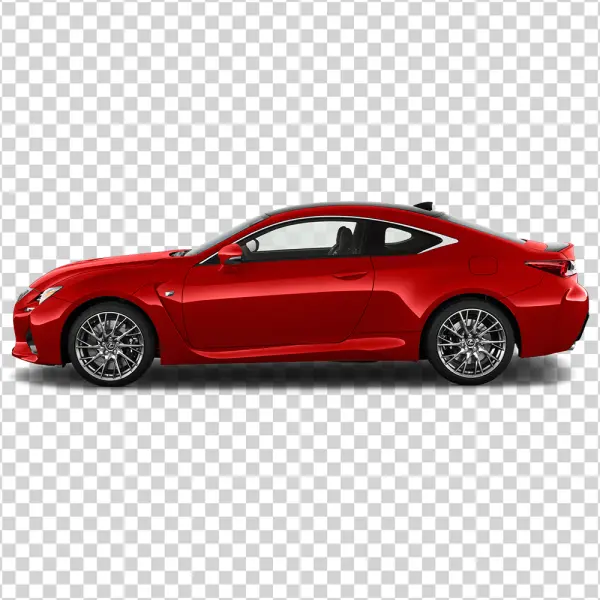 Red Sports Car Side View PNG Transparent Background