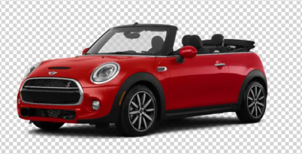 Red Mini Cooper Convertible Car PNG Transparent