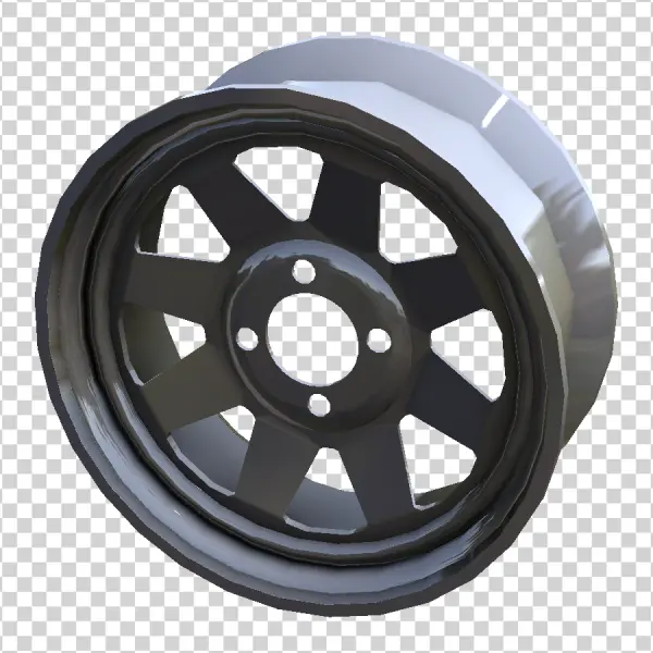 Dark Gray Car Wheel Rim PNG Transparent Background