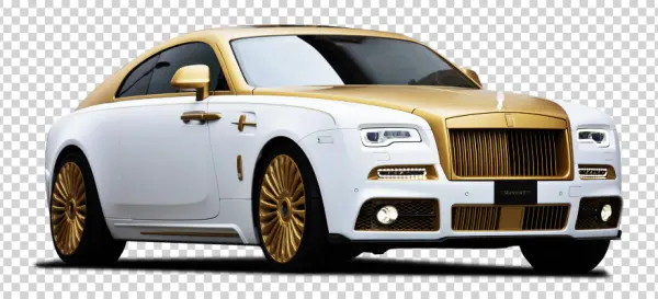 Mansory Rolls-Royce Wraith White and Gold PNG