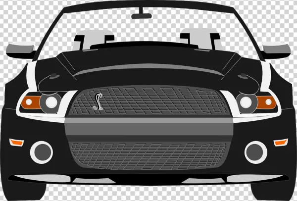 Black Ford Mustang Shelby GT500 Front PNG