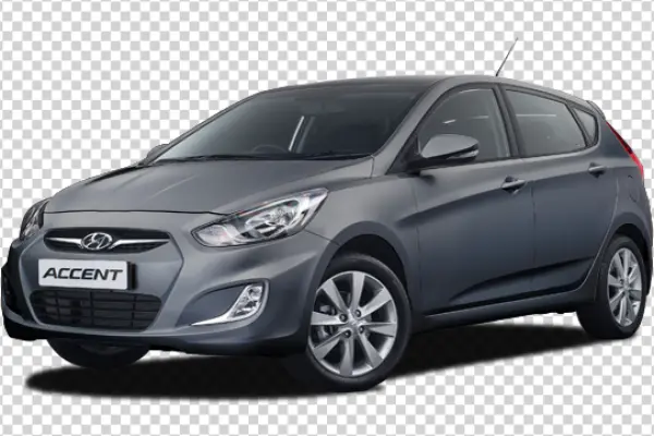 Grey Hyundai Accent Hatchback PNG Transparent Background