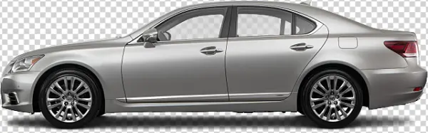 Silver Luxury Sedan Car PNG Transparent Background