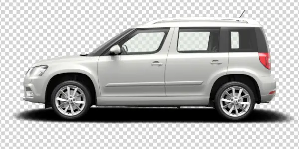 Silver SUV Car Side View PNG Transparent