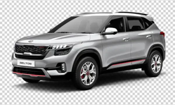 Kia Seltos Silver SUV PNG Transparent Background