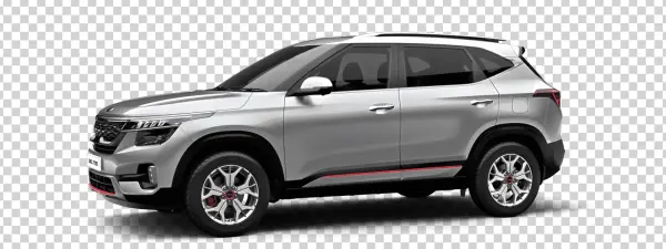 Silver Kia Seltos SUV PNG Transparent Background