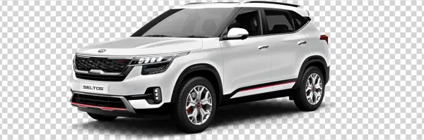 White Kia Seltos SUV PNG Transparent Background