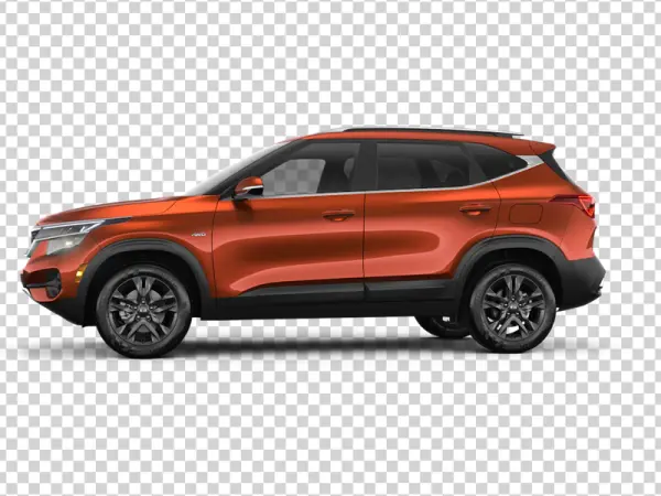 Orange Kia Seltos SUV PNG Transparent Background