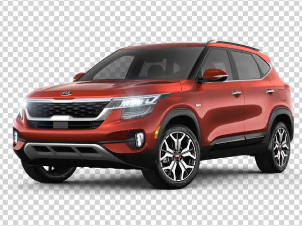 Red Kia Seltos SUV Transparent Background