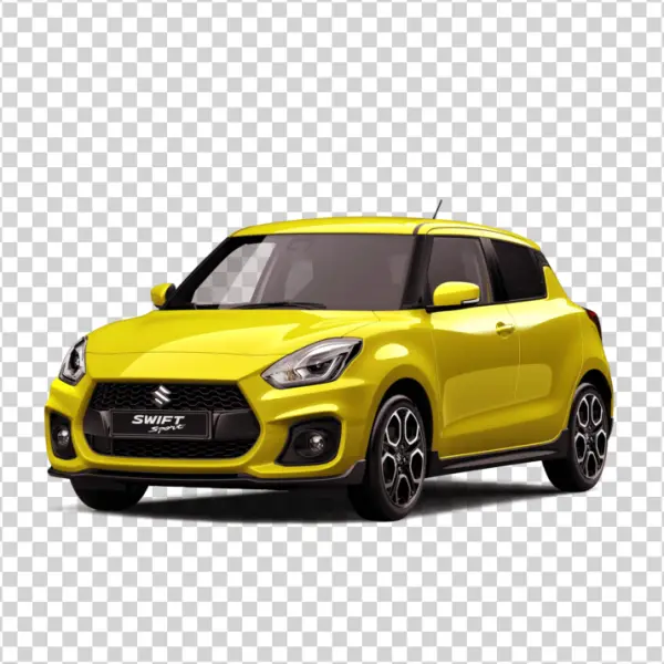 Yellow Suzuki Swift Sport Car PNG Transparent Background
