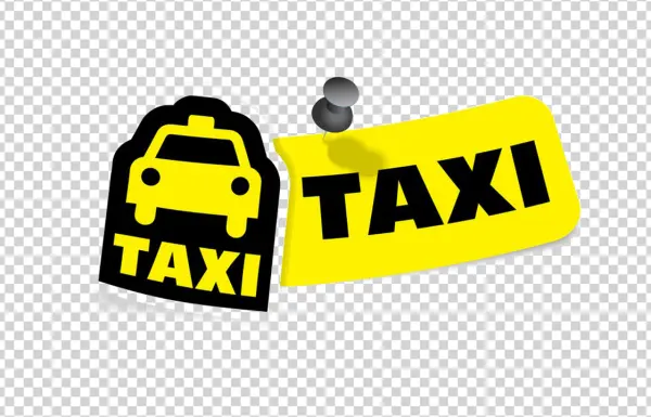 Yellow Taxi Sign and Icon Transparent PNG