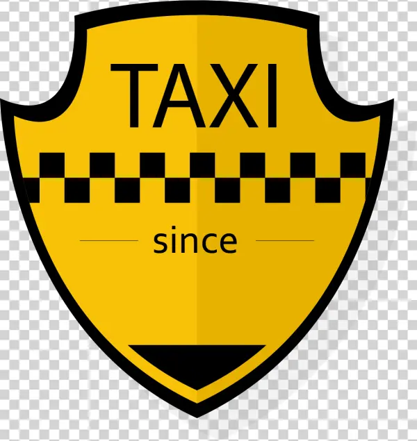 Yellow Taxi Shield Logo PNG Transparent