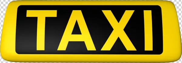Yellow Taxi Sign PNG Transparent Background