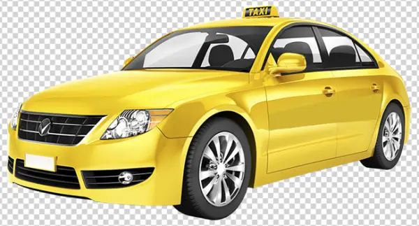 Yellow Taxi Car PNG Transparent Background