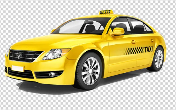 Yellow Taxi Car PNG Transparent Background