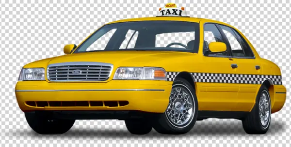 Yellow Taxi Cab PNG Transparent Background