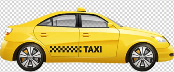 Yellow Taxi Car PNG Transparent Background