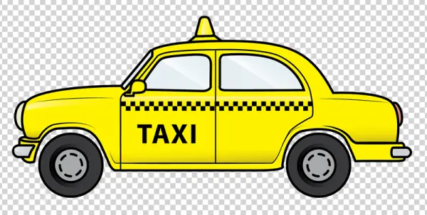 Yellow Taxi Car PNG Transparent Background
